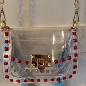 Clear Studded Crossbody Bag with 2 different straps